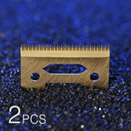 2/10 2-Hole Stagger-Tooth Ceramic Movable Blade with Box for Cordless Clipper Replaceable Blade White Black Golden Color