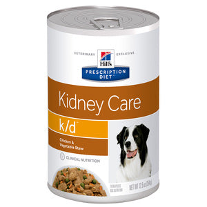 Hill's Prescription Diet k/d Kidney Care (Cuidado de los Riñones) Alimento húmedo para perros con estofado de carne y verduras, dieta veterinaria