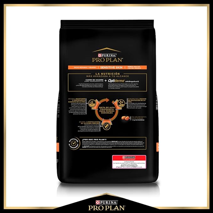 PROPLAN-ADULTO RAZA MEDIANA/ SENSITIVE SKIN CON OPTIDERM ADULTO 17.5 kg