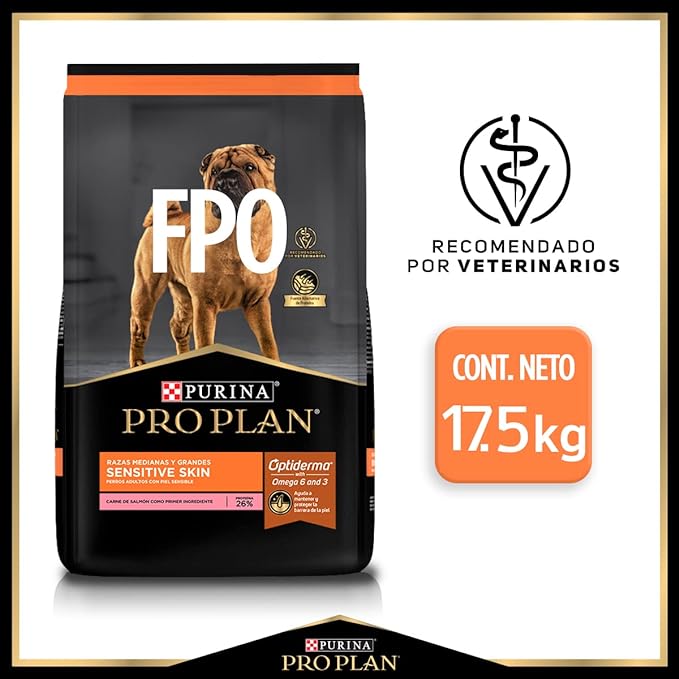 PROPLAN-ADULTO RAZA MEDIANA/ SENSITIVE SKIN CON OPTIDERM ADULTO 17.5 kg