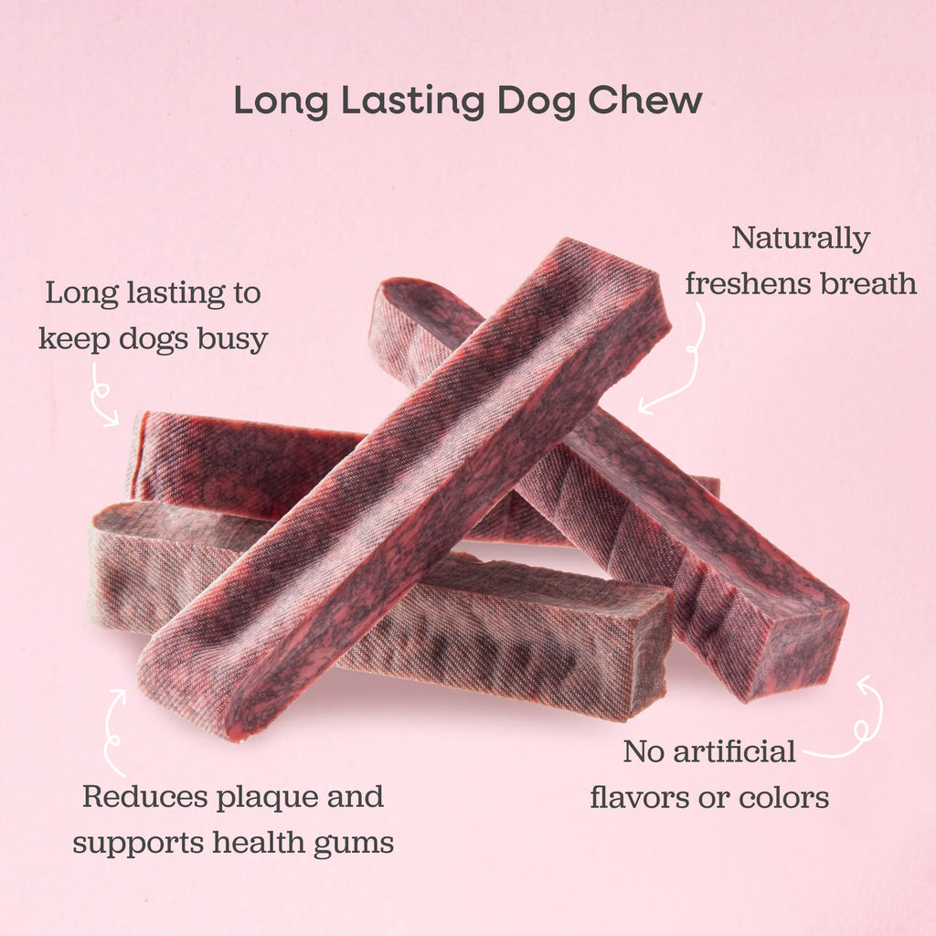 Long Lasting Dental Yak Chews - Cranberry and Blueberry Yak Chews for Dogs