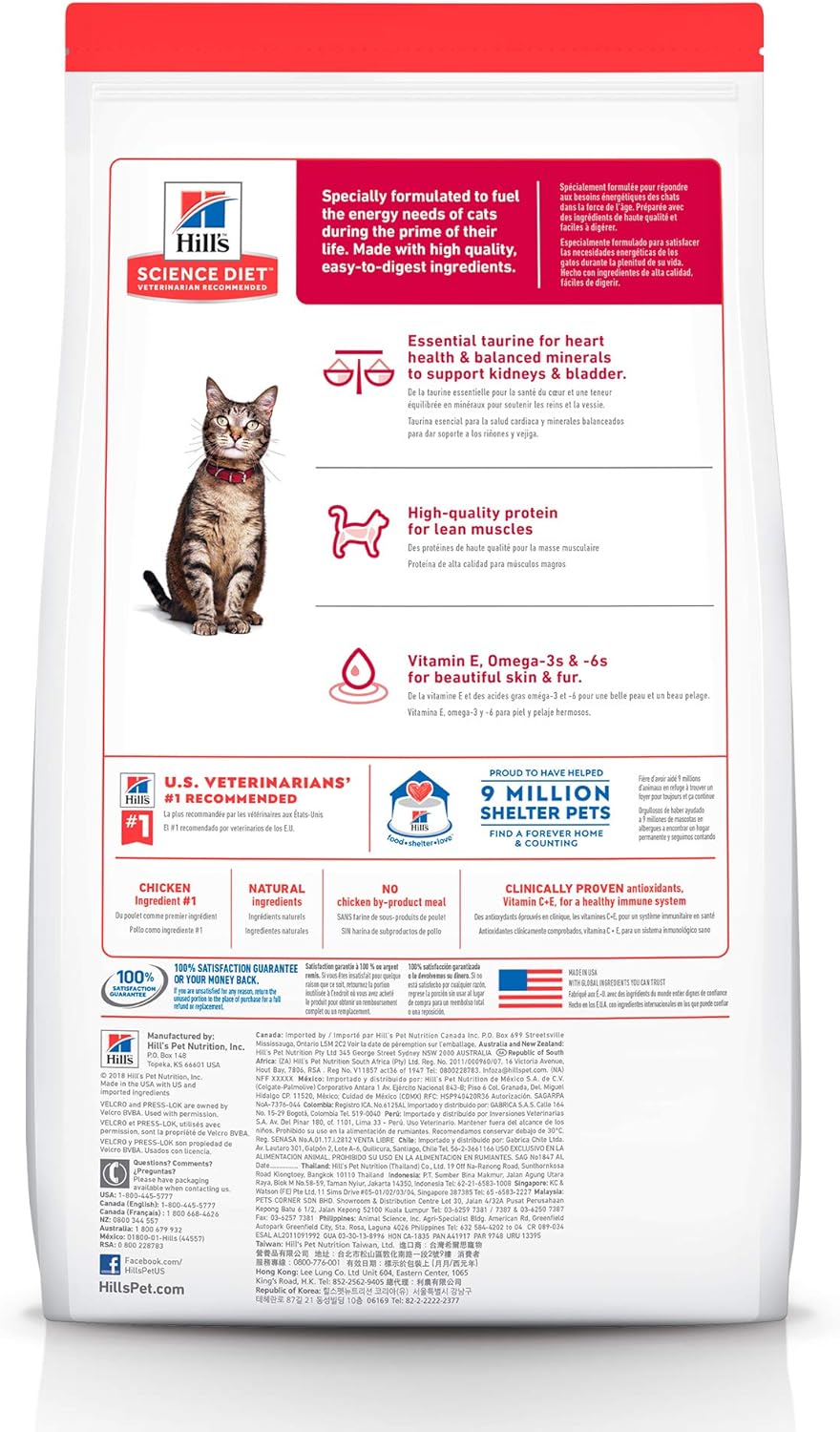 Alimento para Gato Adulto, Hill's Science Diet, Receta Original, Seco (bulto)