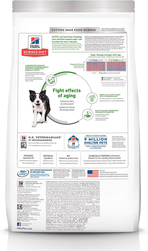 Hill's Science Diet, Alimento para Perro Youthful Vitality 7+ años, Croquetas (bulto) 5.7kg