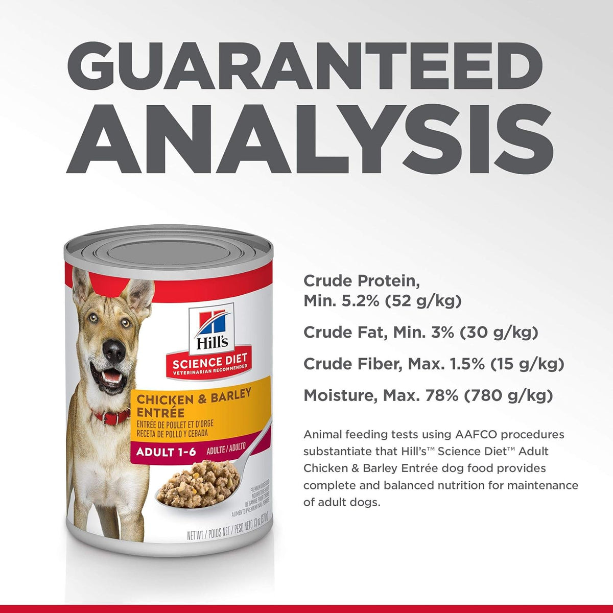 Hill's Science Diet, alimento en lata para perros adultos, pollo, (lata de 368 gr)