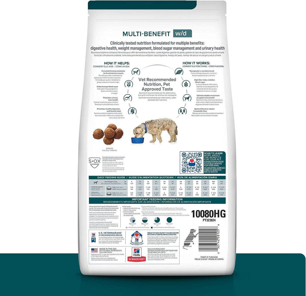 Hill's Prescription Diet w/d Alimento Seco para Perros Digestivo/Peso/Glucosa/Manejo Urinario con Sabor a Pollo