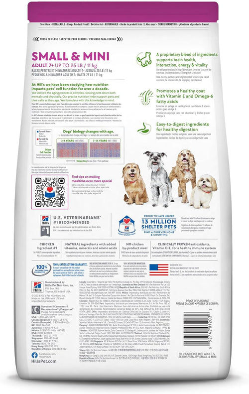 Hill's Science Diet, Alimento para Perro Vitalidad Juvenil 7+ años Small Bites