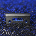 2/10 2-Hole Stagger-Tooth Ceramic Movable Blade with Box for Cordless Clipper Replaceable Blade White Black Golden Color