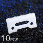 2/10 2-Hole Stagger-Tooth Ceramic Movable Blade with Box for Cordless Clipper Replaceable Blade White Black Golden Color